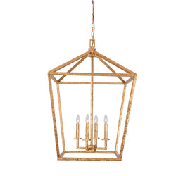 Terracotta Designs - H21131-4GD - Four Light Chandelier - Antea - Hammered Iron With Brushed Gold