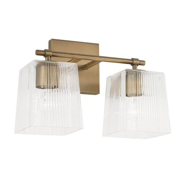 Lexi Two Light Vanity in Aged Brass Finish