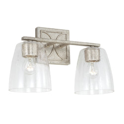Capital Lighting - 142321AS-488 - Two Light Vanity - Sylvia - Antique Silver