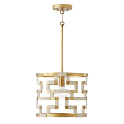 Capital Lighting - 341011NL - One Light Pendant - Hala - Bleached Natural Jute and Patinaed Brass