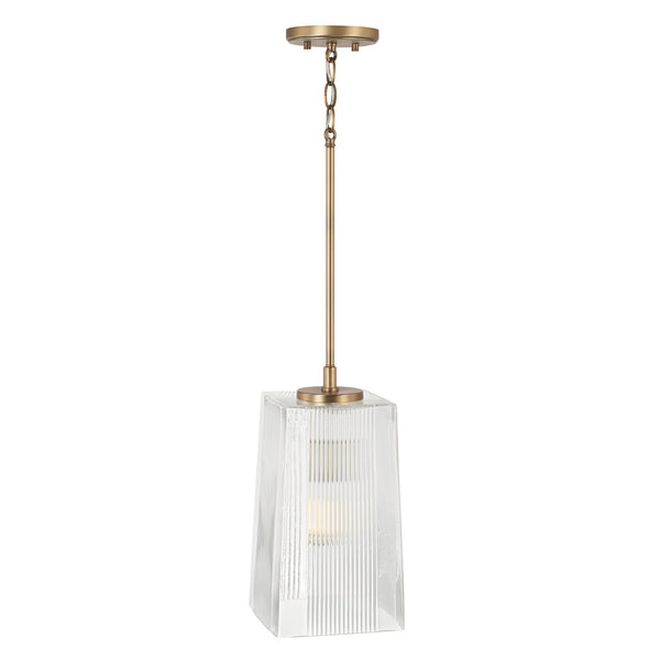Lexi One Light Pendant in Aged Brass Finish