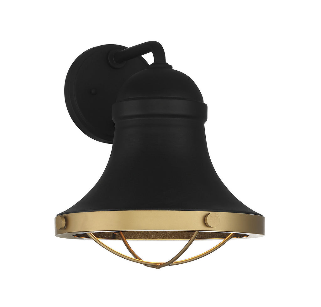 Savoy House - 5-179-137 - One Light Wall Sconce - Belmont - Textured Black with Warm Brass Accents