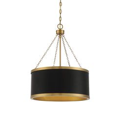 Savoy House - 7-188-6-143 - Six Light Pendant - Delphi - Black with Warm Brass Accents