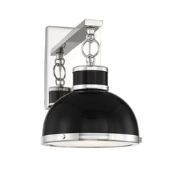 Savoy House - 9-8884-1-173 - One Light Wall Sconce - Corning - Black with Polished Nickel Accents