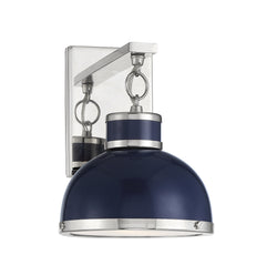 Savoy House - 9-8884-1-174 - One Light Wall Sconce - Corning - Navy with Polished Nickel Accents