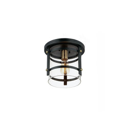 Maxim - 2641BKAB - One Light Flush Mount - Capitol - Black / Antique Brass