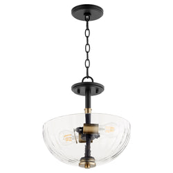 Quorum - 210-6980 - Two Light Dual Mount - Monarch - Textured Black w/ Aged Brass