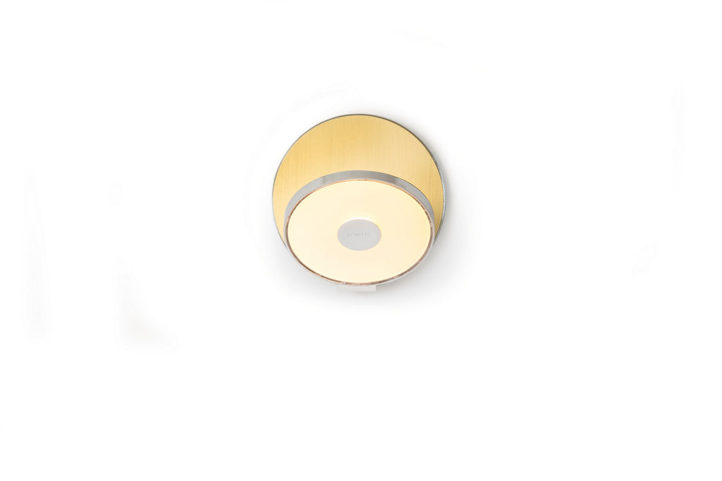 Koncept - GRW-S-CRM-BRS-PI - LED Wall Sconce - Gravy - Chrome body, brushed brass face plates