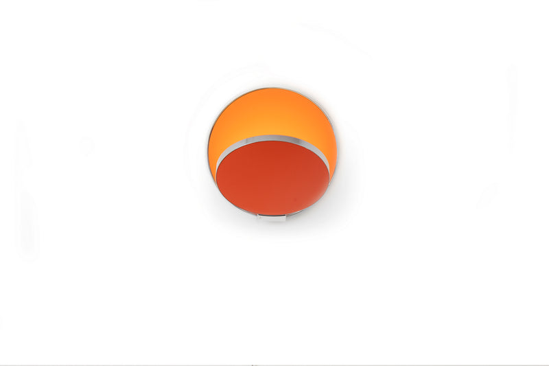 Gravy LED Wall Sconce in Chrome Body, Matte Orange Finish