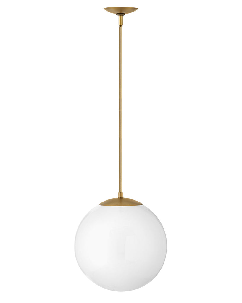 Hinkley - 3744HB-WH - LED Pendant - Warby - Heritage Brass with White glass