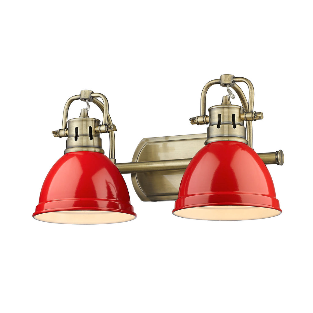Golden - 3602-BA2 AB-RD - Two Light Bath Vanity - Duncan AB - Aged Brass