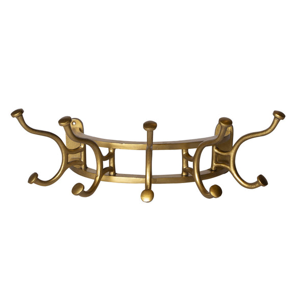 Starling Wall Mounted Coat Rack in Antique Brass Finish