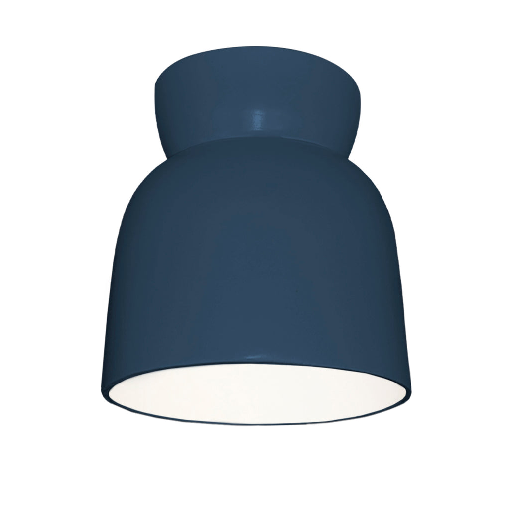 Justice Designs - CER-6190W-MDMT - One Light Flush-Mount - Radiance Collection - Midnight Sky with Matte White internal finish