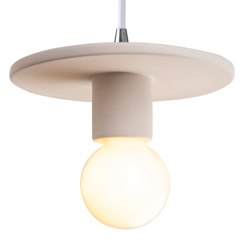 Justice Designs - CER-6320-BIS-CROM-WTCD - One Light Pendant - Radiance Collection - Bisque