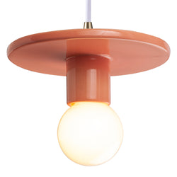 Justice Designs - CER-6320-BSH-ABRS-WTCD - One Light Pendant - Radiance Collection - Gloss Blush