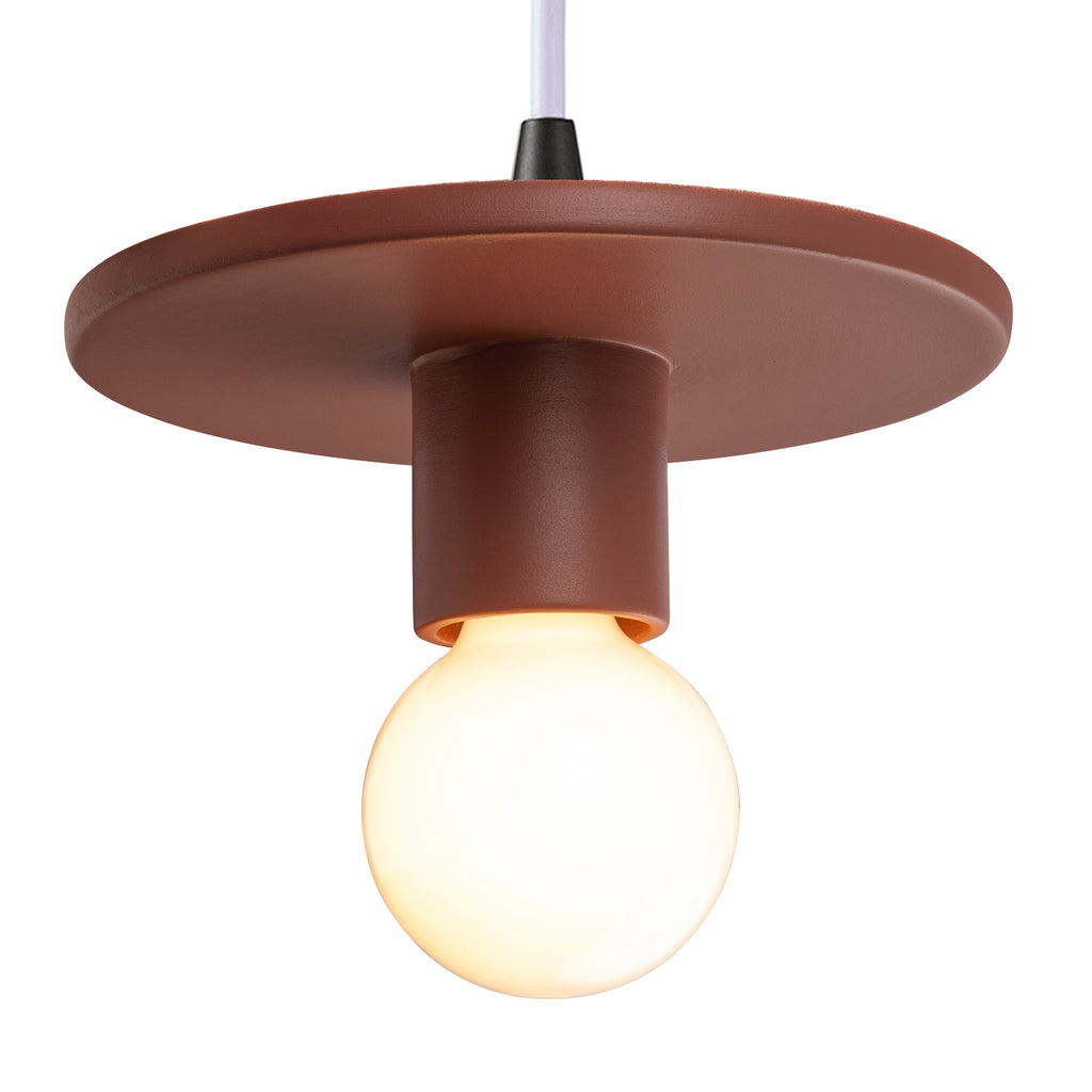 Justice Designs - CER-6320-CLAY-MBLK-WTCD - One Light Pendant - Radiance Collection - Canyon Clay
