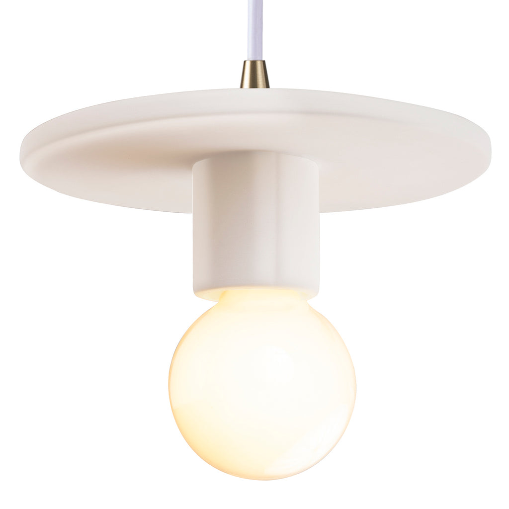 Justice Designs - CER-6320-MAT-ABRS-WTCD - One Light Pendant - Radiance Collection - Matte White