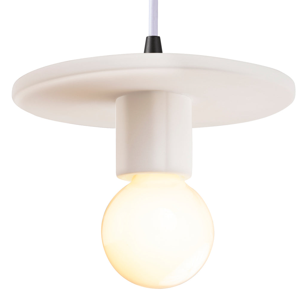 Justice Designs - CER-6320-MAT-MBLK-WTCD - One Light Pendant - Radiance Collection - Matte White
