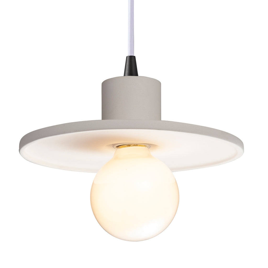 Justice Designs - CER-6325-BIS-MBLK-WTCD - One Light Pendant - Radiance Collection - Bisque