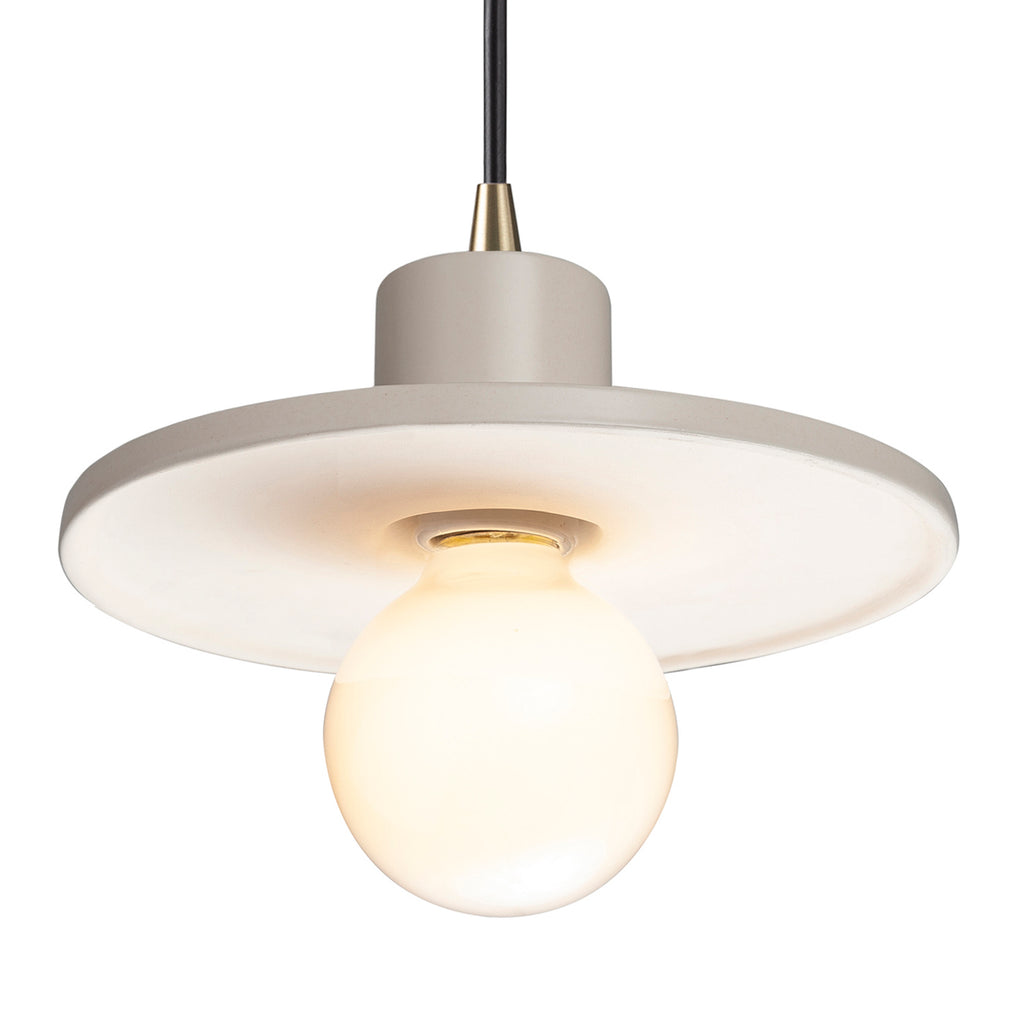 Justice Designs - CER-6325-MAT-ABRS-BKCD - One Light Pendant - Radiance Collection - Matte White
