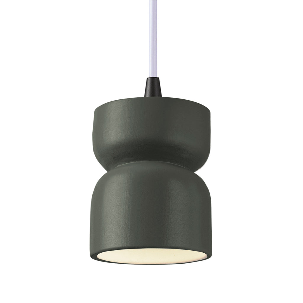 Justice Designs - CER-6500-PWGN-MBLK-WTCD - One Light Pendant - Radiance - Pewter Green
