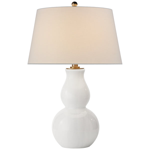 Gourd One Light Table Lamp in White Glass Finish