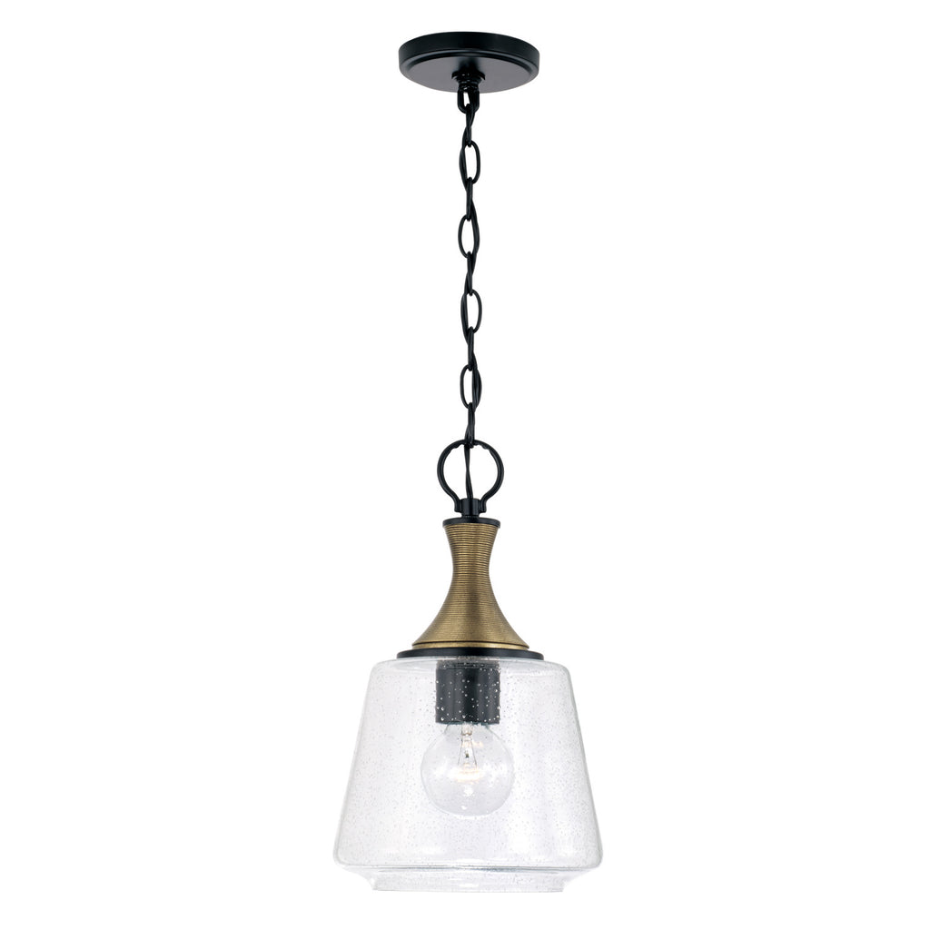 Capital Lighting - 345611KB - One Light Pendant - Amara - Matte Black with Brass