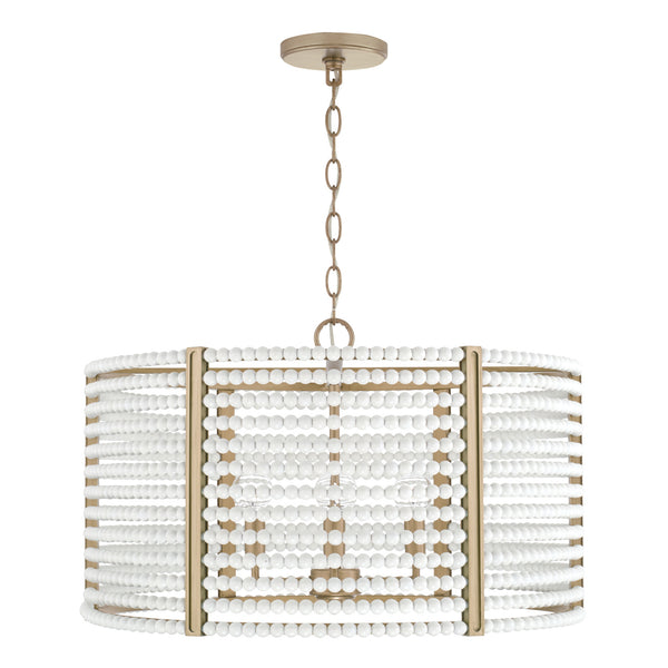 Brynn Four Light Pendant in Aged Brass Painted Finish