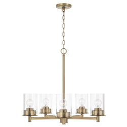 Capital Lighting - 446851AD-532 - Five Light Chandelier - Mason - Aged Brass