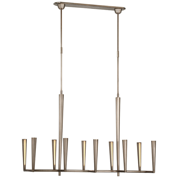 Galahad LED Linear Chandelier in Antique Nickel Finish