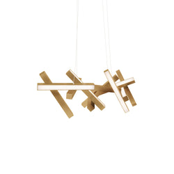 Modern Forms - PD-64848-AB - LED Linear Pendant - Chaos - Aged Brass