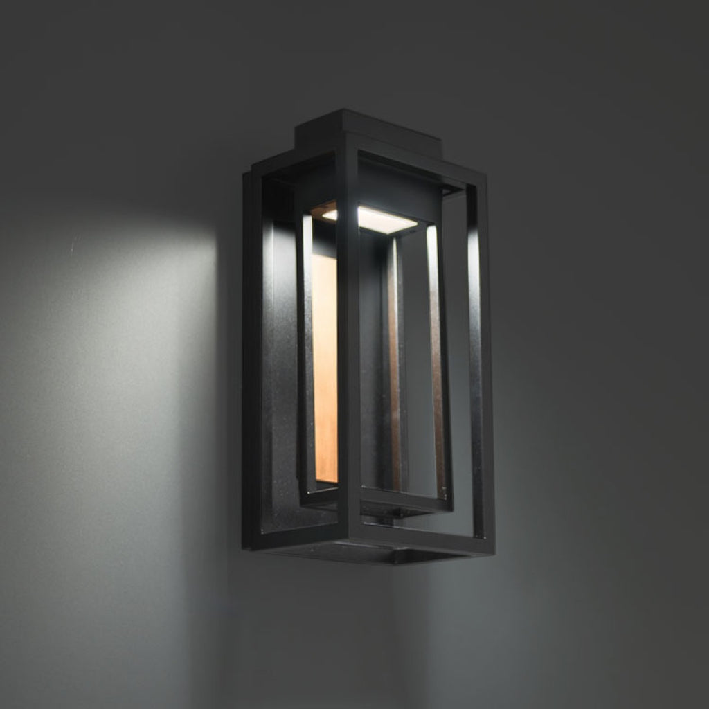 Modern Forms - WS-W57018-BK/AB - LED Outdoor Wall Sconce - Dorne - Black & Aged Brass