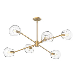 Alora - CH548637BGCL - Six Light Chandelier - Willow - Brushed Gold