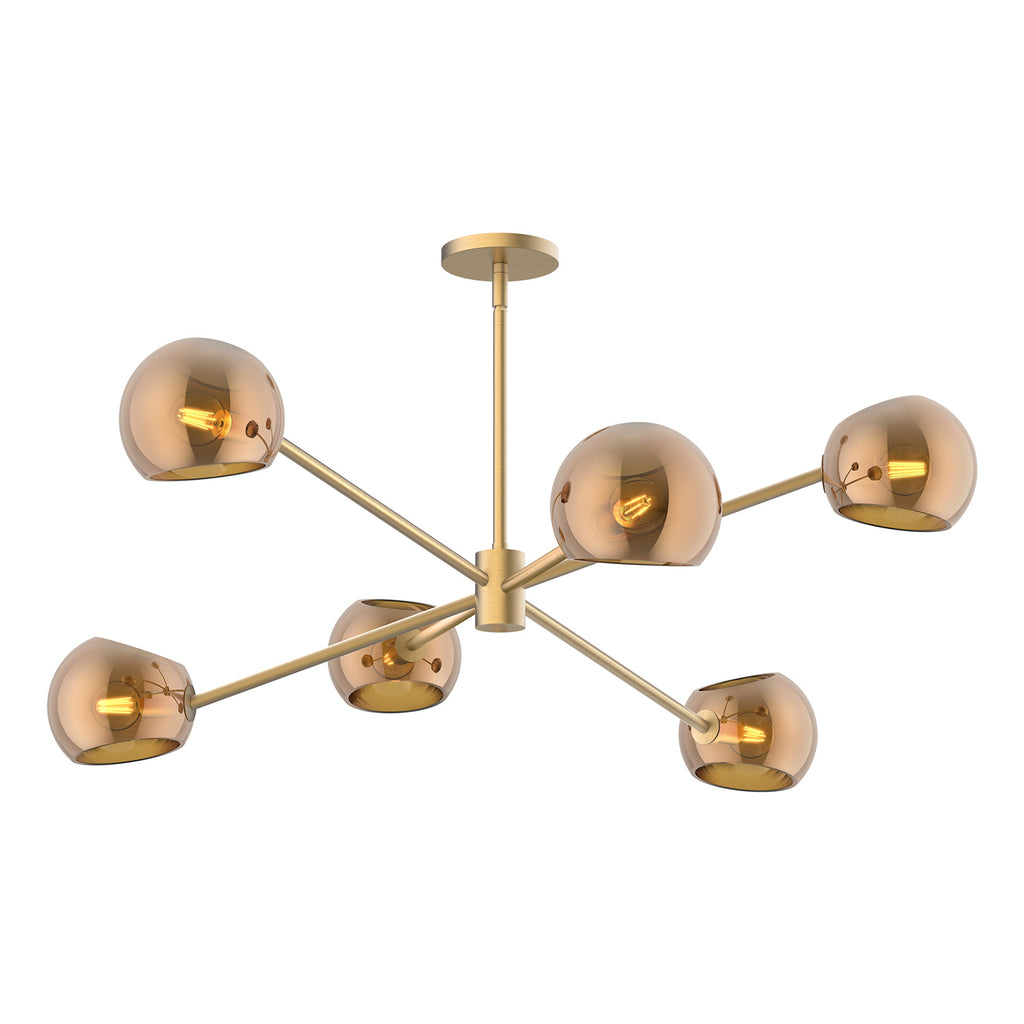 Alora - CH548637BGCP - Six Light Chandelier - Willow - Brushed Gold