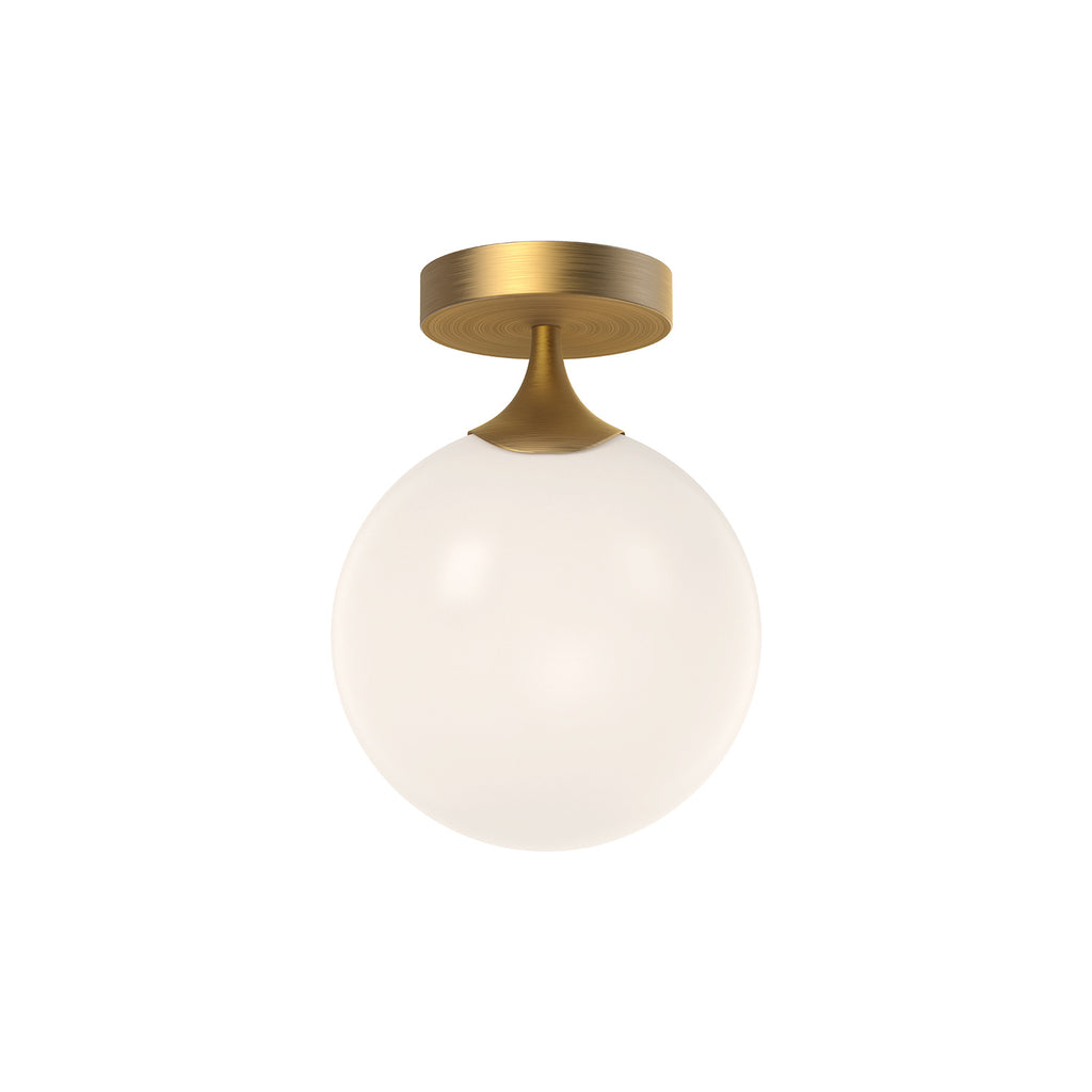 Alora - FM505108AGOP - One Light Flush Mount - Nouveau - Aged Gold/Opal Matte Glass|Matte Black/Opal Matte Glass