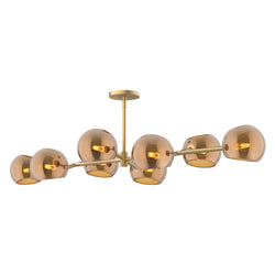 Alora - LP548848BGCP - Eight Light Linear Pendant - Willow - Brushed Gold