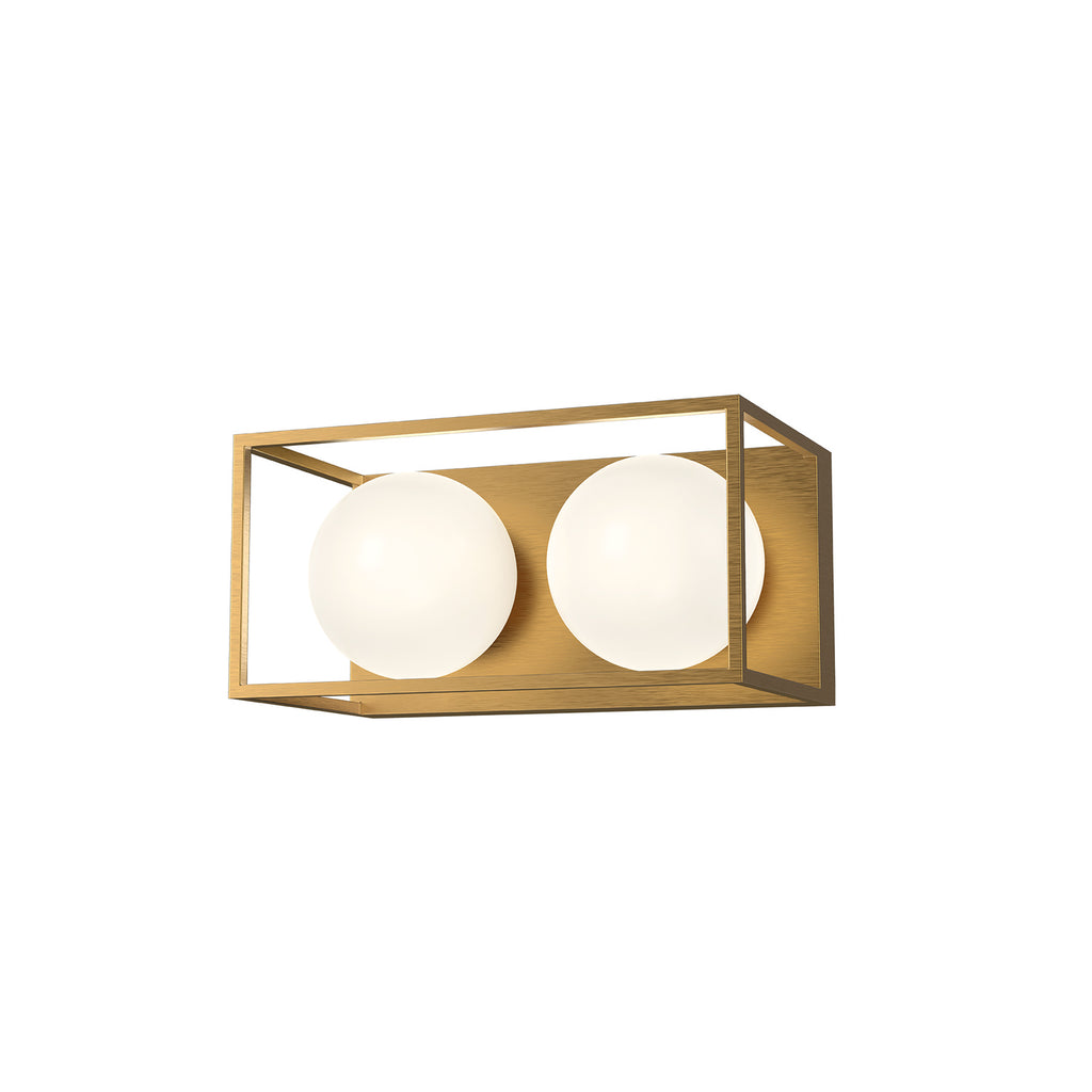 Alora - VL519213AGOP - Two Light Bathroom Fixtures - Amelia - Aged Gold/Opal Matte Glass|Matte Black/Opal Matte Glass