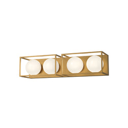 Alora - VL519427AGOP - Four Light Bathroom Fixtures - Amelia - Aged Gold/Opal Matte Glass|Matte Black/Opal Matte Glass