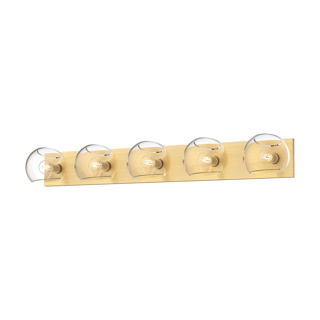 Alora - VL548540BGCL - Five Light Bathroom Fixtures - Willow - Brushed Gold