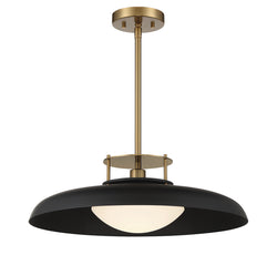 Savoy House - 7-1690-1-143 - One Light Pendant - Gavin - Matte Black with Warm Brass Accents