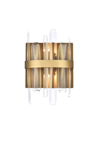 Serena Two Light Bath Sconce in Satin Gold Finish