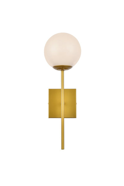 Neri One Light Wall Sconce in Brass And White Finish