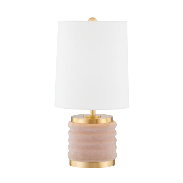 Bethany One Light Table Lamp in Aged Brass/Blush Finish