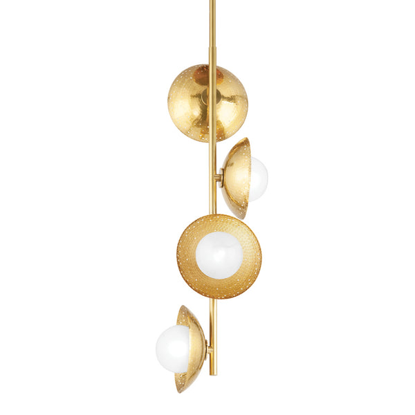 Glimmer LED Pendant in Aged Brass Finish