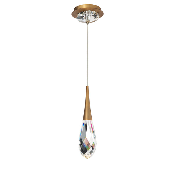 Hibiscus LED Mini Pendant in Aged Brass Finish