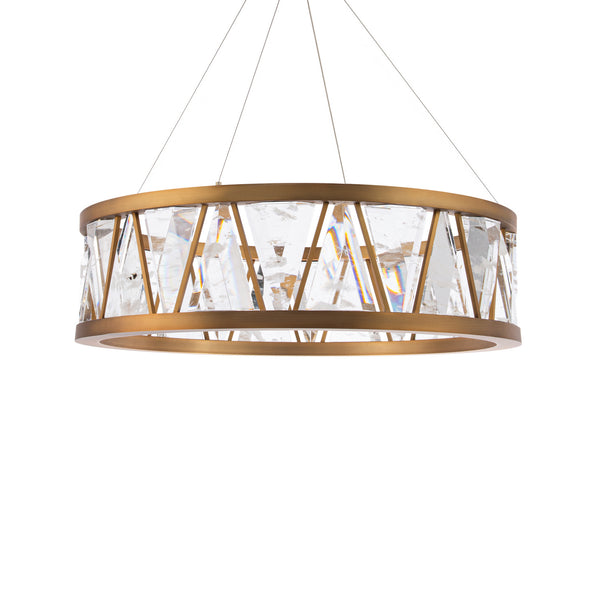 Corinth LED Pendant in Aged Brass Finish