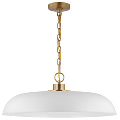 Nuvo Lighting - 60-7486 - One Light Pendant - Colony - Matte White / Burnished Brass