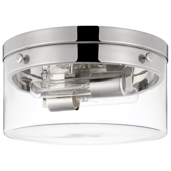 Intersection Two Light Flush Mount in Polished Nickel Finish