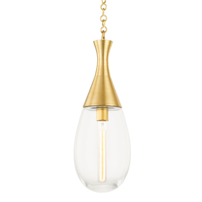 Hudson Valley - 3938-AGB - One Light Pendant - Southold - Aged Brass