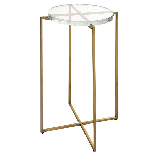 Star-crossed Accent Table in Brushed Gold Finish